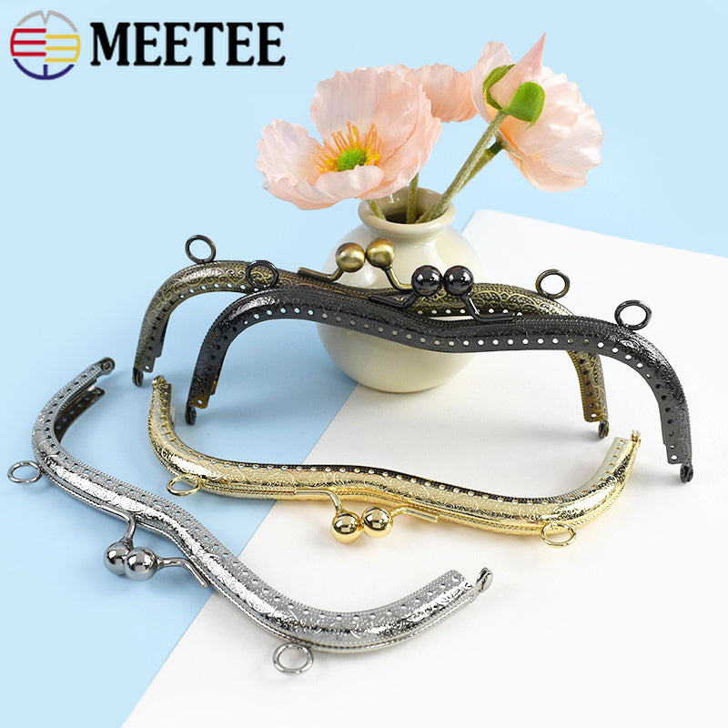 2/10Pcs 19cm Metal Bag Handle Purse Frame Kiss Lock Clasp for Wallet Clourse Handbag Bracket DIY Sewing Hardware Accessories
