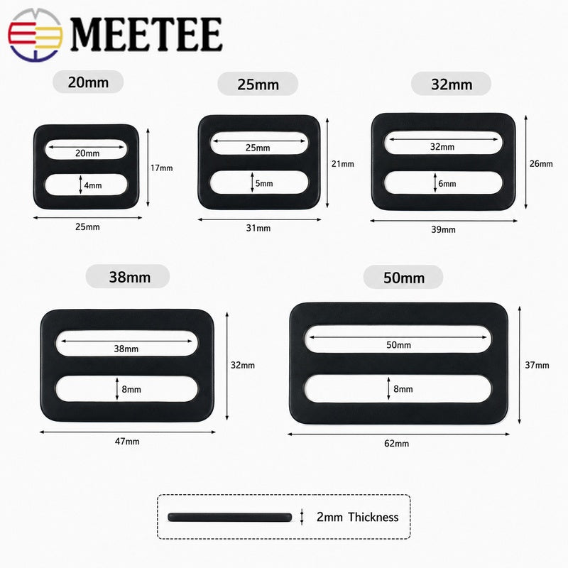 20/100Pcs 20-50mm Stainless Steel Tri-Glide Buckles Strap Slider Rings for Backpack Bag Belt Webbing Adjuster Hardware Parts