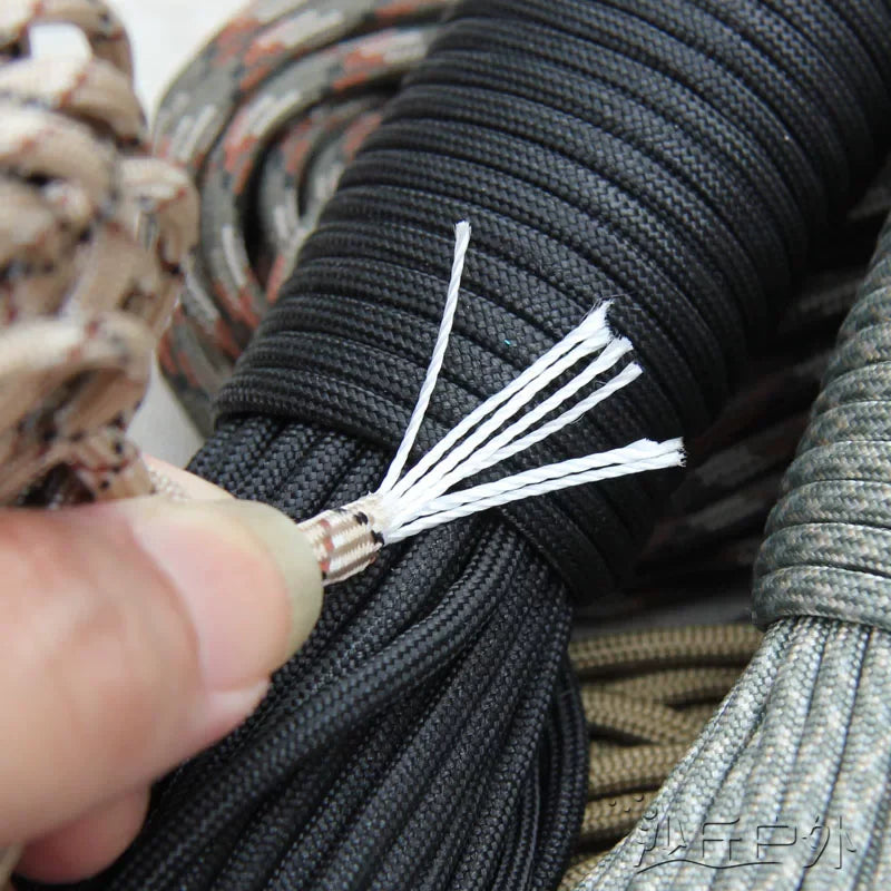 25/1000Meters 5mm 7 Core Paracord Rope Outdoor Camping Tent Lanyard Cord Bag Sewing Climbing Ropes DIY Craft Accessories