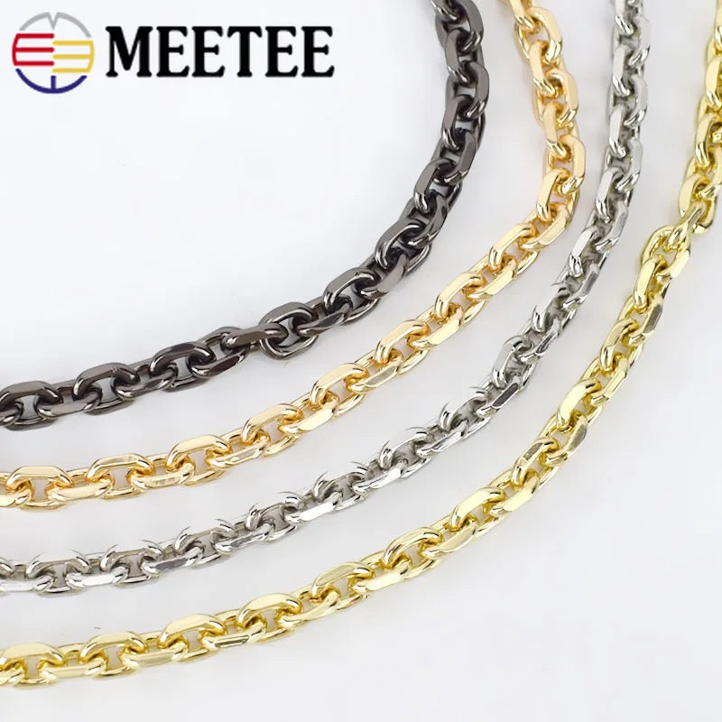 Meetee 3/100pcs 60-120cm Bag Chain Shoulder Strap Buckles for Handbag Replacement Handles Hook DIY Luggage Hardware Parts Accessories