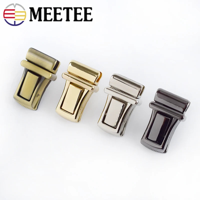 5/150pcs 21x35mm Rectangular Pressed Push Metal Locks Women Handbags Lock Snap Decor Clasps Closure DIY Leather Bag Accessories