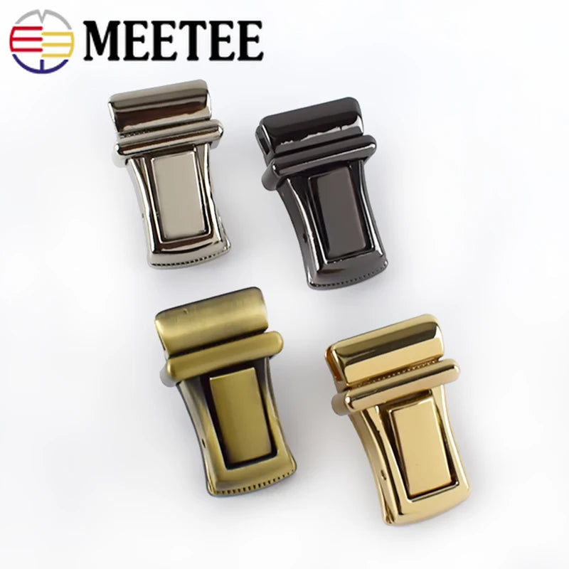 5/150pcs 21x35mm Rectangular Pressed Push Metal Locks Women Handbags Lock Snap Decor Clasps Closure DIY Leather Bag Accessories