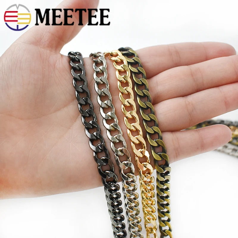50Meters 8mm Metal Chains Shoulder Bag Straps Women Handbag Purse Adjusted Strap Chain DIY Replacement Handle Accessories