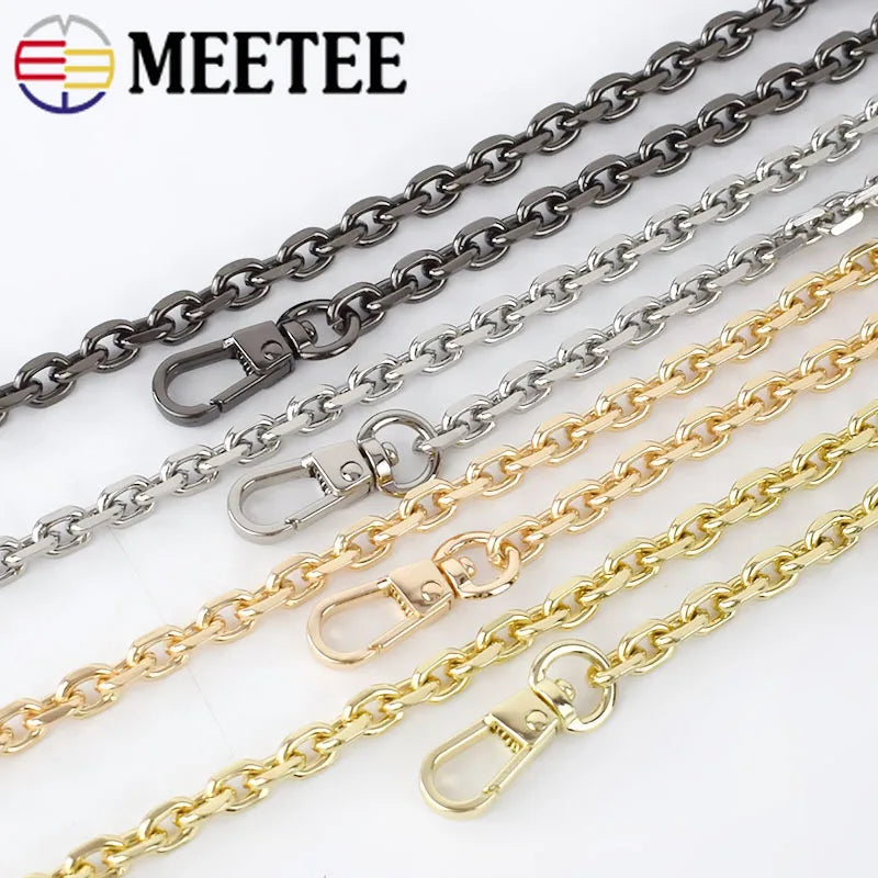 Meetee 3/100pcs 60-120cm Bag Chain Shoulder Strap Buckles for Handbag Replacement Handles Hook DIY Luggage Hardware Parts Accessories
