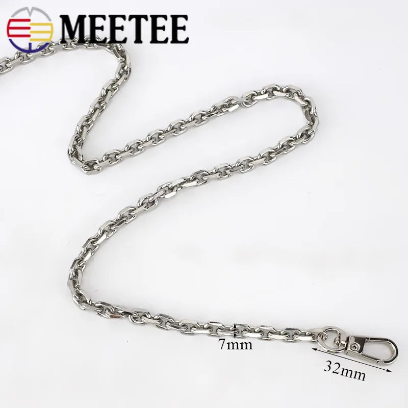 Meetee 3/100pcs 60-120cm Bag Chain Shoulder Strap Buckles for Handbag Replacement Handles Hook DIY Luggage Hardware Parts Accessories