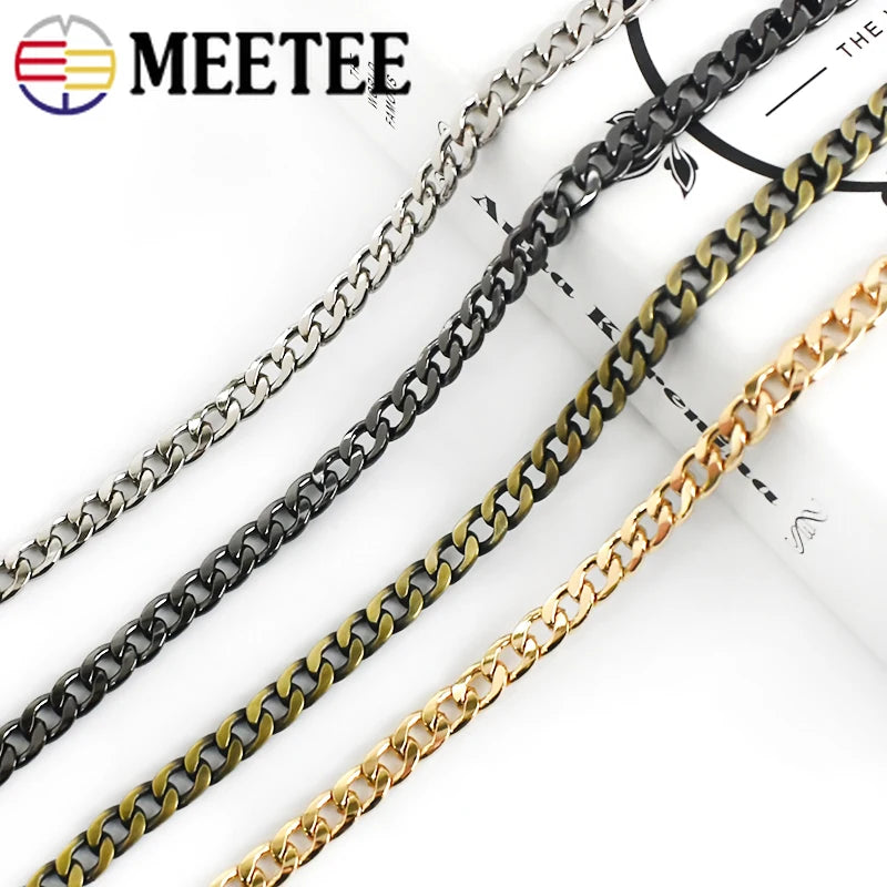 50Meters 8mm Metal Chains Shoulder Bag Straps Women Handbag Purse Adjusted Strap Chain DIY Replacement Handle Accessories