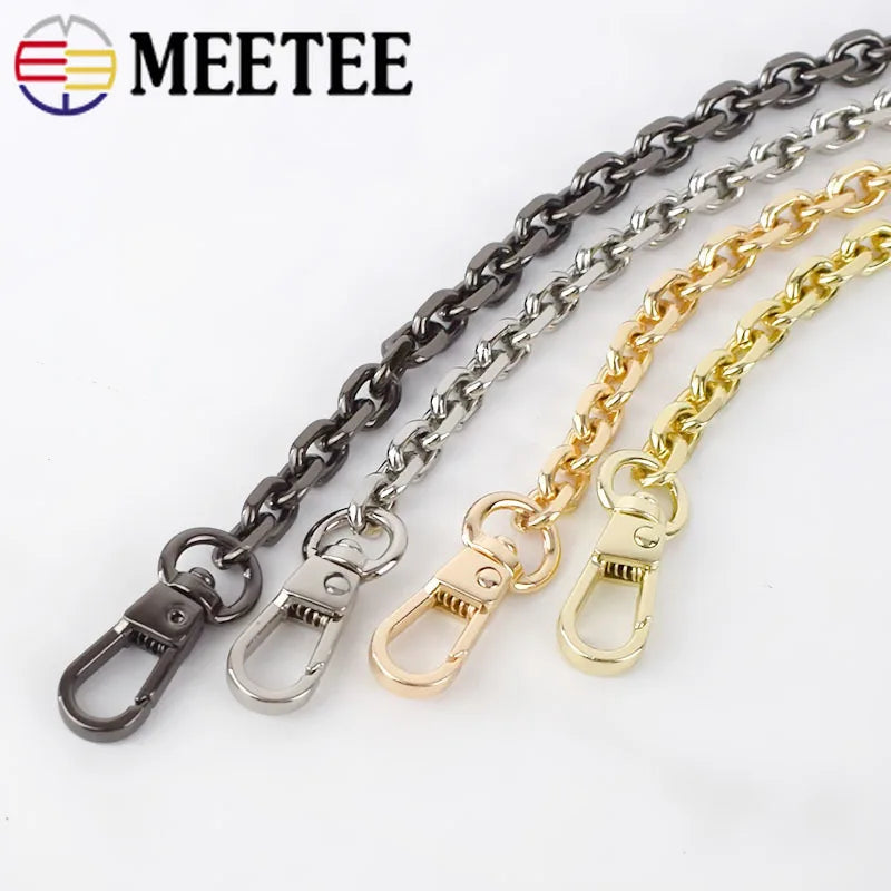 Meetee 3/100pcs 60-120cm Bag Chain Shoulder Strap Buckles for Handbag Replacement Handles Hook DIY Luggage Hardware Parts Accessories