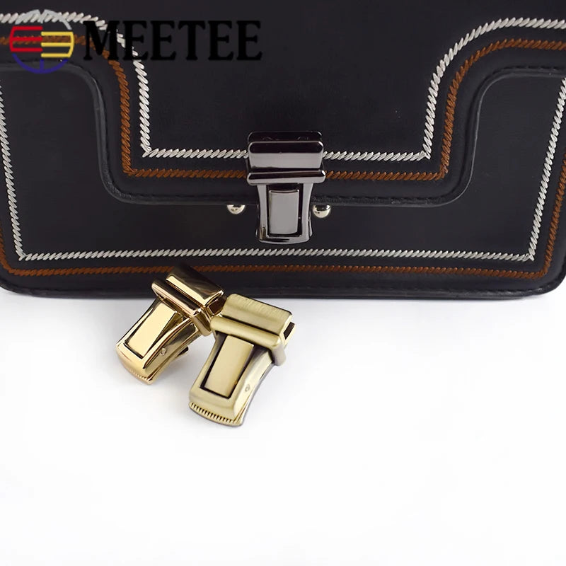 5/150pcs 21x35mm Rectangular Pressed Push Metal Locks Women Handbags Lock Snap Decor Clasps Closure DIY Leather Bag Accessories