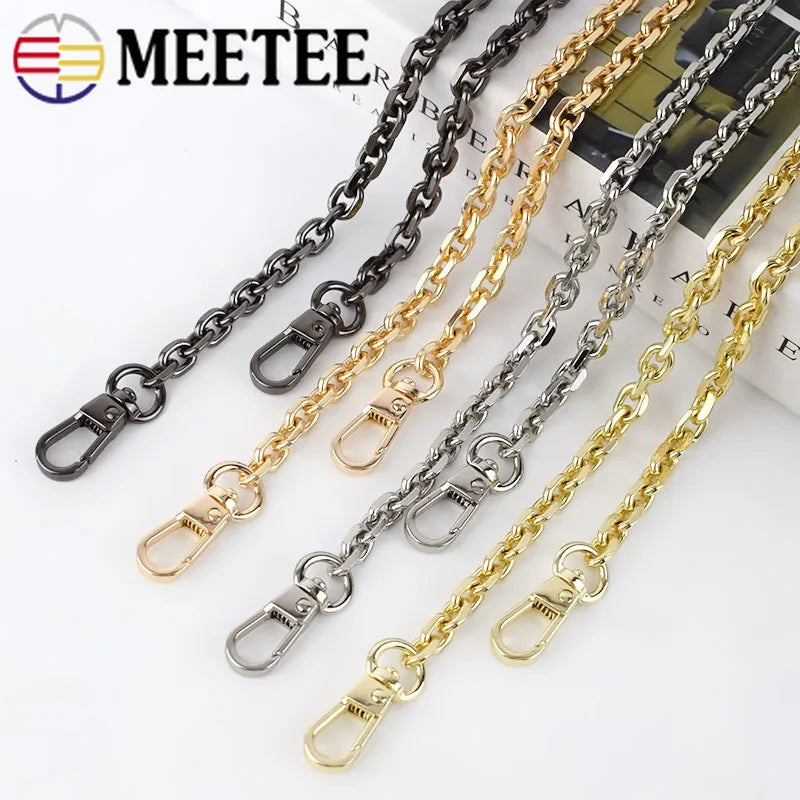 Meetee 3/100pcs 60-120cm Bag Chain Shoulder Strap Buckles for Handbag Replacement Handles Hook DIY Luggage Hardware Parts Accessories