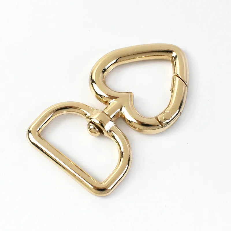8/270Pcs Heart Metal Buckles Swivel Clasp Snap Hook Carabiner for Bag Strap Keychain Belt Buckle Diy Hardware Leather Accessories