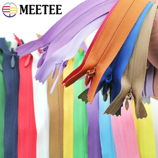 30/500Pcs 18-70cm 3# Invisible Nylon Zippers Tapes Closed End Zips for Clothings Bags Pillow Coil Zipper Handmade Sewing Accessories
