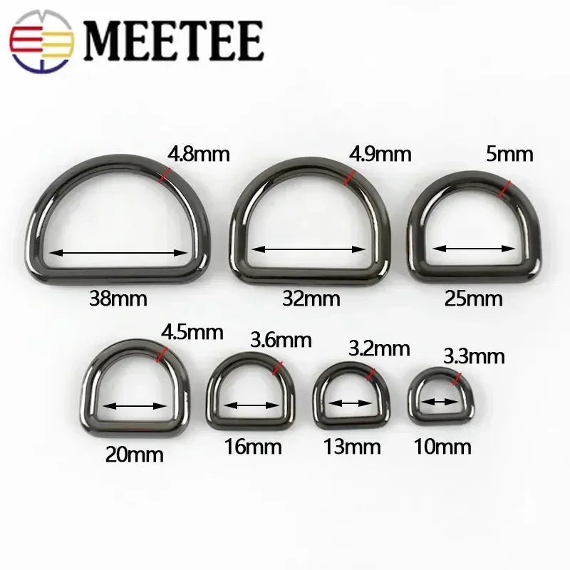 20/700Pcs Seamless Metal D Rings Buckles for Bags Purse Strap Pet Dog Collar Hardware Backpack Webbing Ring Clasp Sewing Accessories