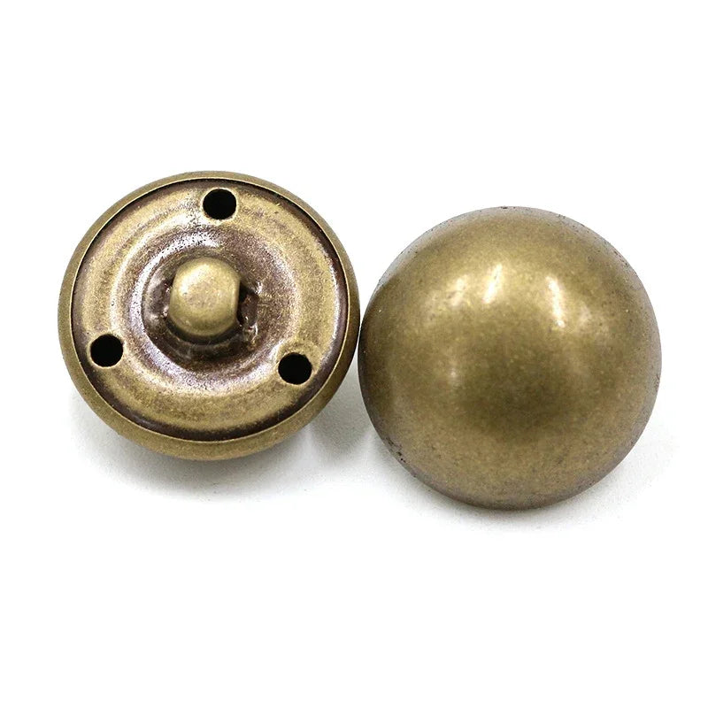 30/1200Pcs 15-25mm Vintage Mushroom Shank Button Metal Round Decor Buckle Jackets Fastener Clothes Sewing Replace Buttons Accessories