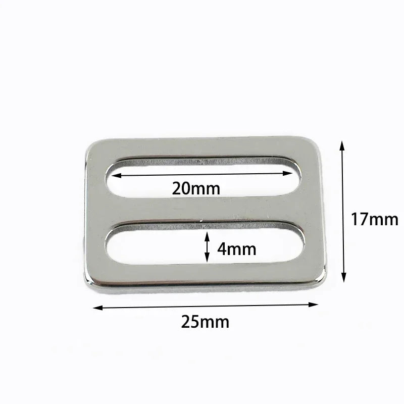 20/100Pcs 20-50mm Stainless Steel Tri-Glide Buckles Strap Slider Rings for Backpack Bag Belt Webbing Adjuster Hardware Parts