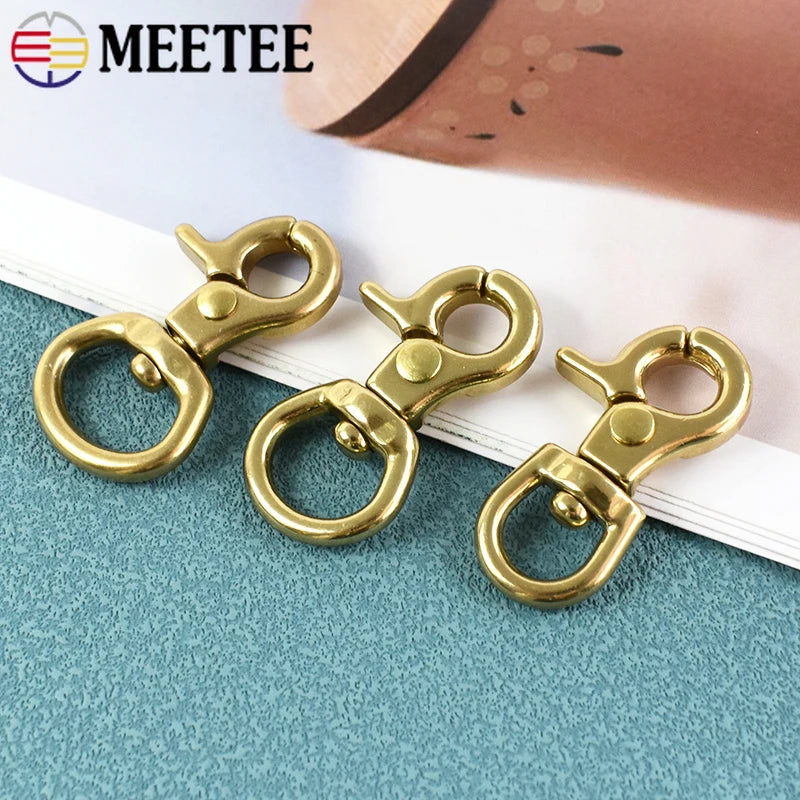 5/160Pcs Solid Brass Snap Hook Buckle Swivel Lobster Clasp Trigger Clips Carabiner Buckles for Pet Leashes Strap Leather Craft