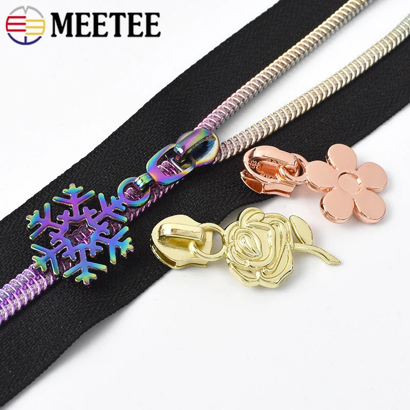 15/500Pcs 5# Nylon Zipper Sliders Zip Puller Head Bags Clothing Decoration Zippers Heads Repair Kit DIY Sewing Accessories
