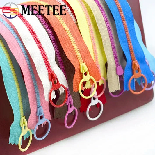 20/400Pcs 15-40cm 3# Resin Zippers Ring Zip Slider ClosedEnd Zipper for Bags Wallet Purse Decor Zips Repair Clothes Sewing Accessory