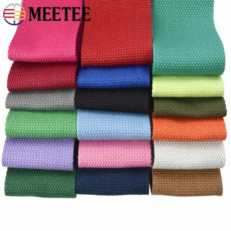 3/100Meters 50mm Thick 2mm Canvas Polyester Cotton Webbing Label Ribbon Bags Backpack Belt Strap Bias Binding Tape DIY Sewing Craft