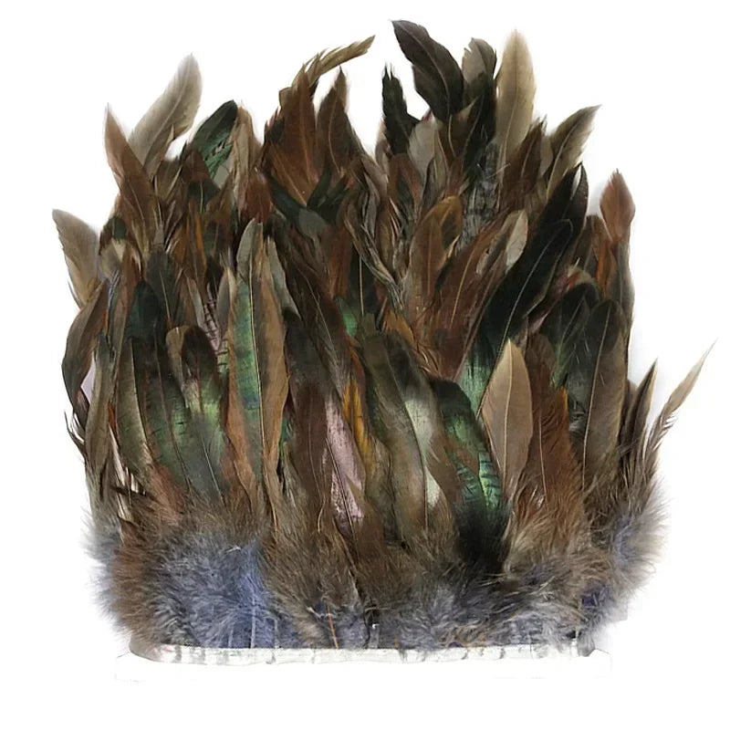 3/100M Meetee 5-6inch Natural Rooster Feather Tassel Lace Trim Fringe Ribbon for Party Dance Clothes Handmade Crafts Accessories