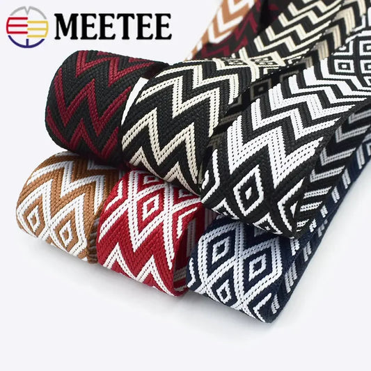 5/150M 2.2mm Thick 38/50mm Polyester Jacquard Webbing Canvas Ribbon for Strap Belt Tape Bag Backpack DIY Sewing Biasband Accessories