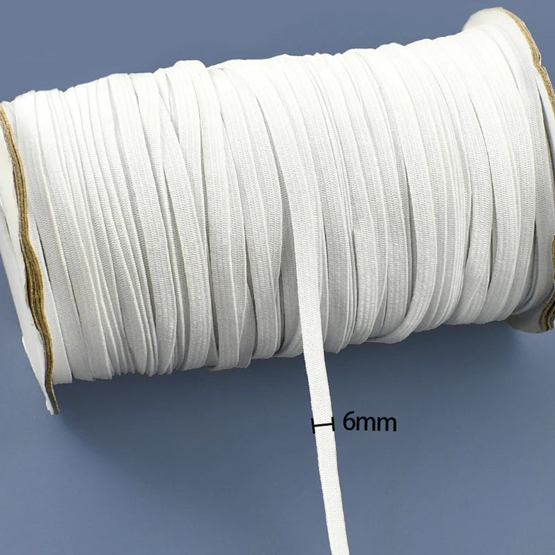 30/1000M Black White Sewing Elastic Band 3mm-50mm Garment Trousers Belt Rubber Bands Mask Strap Stretch Tape HairBand Bungee Cord