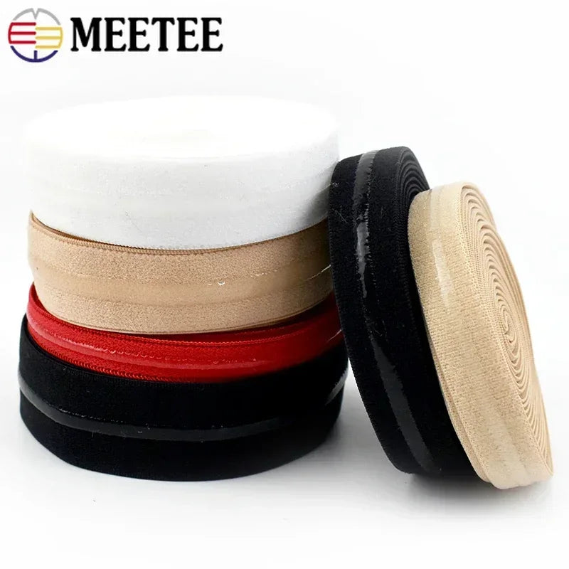 15/500M 8-25mm Silicone Elastic Bands for bra Underwear adhesive Rubber Band Garment Clothes Webbing Ribbon Sewing Accessory