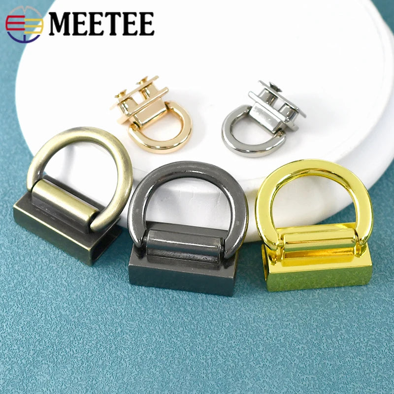 8/200Pcs D Ring Metal Bag Side Edge Hanger Buckle Bags Strap Clip Clasp for Handbag Handle Connector DIY Leather Craft