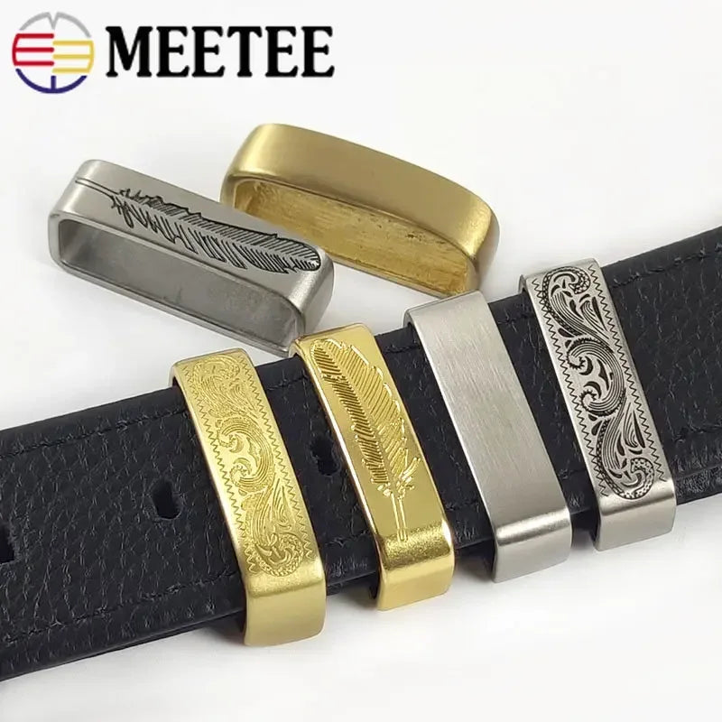 2/70Pcs Meetee 35-40mm Metal Pure Copper Belts Loops Hook Solid Brass O D Ring Belt Buckle for Men's Clothing Craft Hardware Accessories