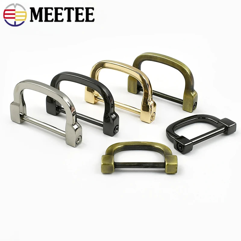 8/200Pcs Metal D Rings Buckle Removable Clasps Detachable Screw Clasp Handbag Strap Belt Webbing Hardware Accessories