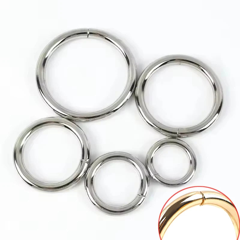 30/670Pcs 13-50mm Metal O Rings Buckles for Bag Strap Connect Hook Keychain Spring Ring Snap Hooks Dog Collar Carabiner Belt Loop