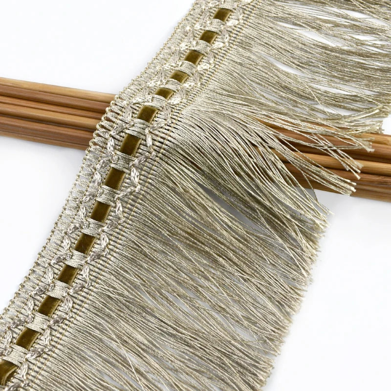 2/20Meter 10cm Polyester Tassel Fringe Trim Sewing Decorative Lace Ribbon for Dance Dress Curtain Tassels Clothes Bag Accessories