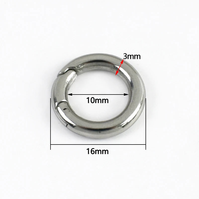 5/200Pcs 304 Stainless Steel Spring Buckle Openable O Ring Carabiner Bag Strap Snap Hook Pet Collar Clip Keychain DIY Accessories