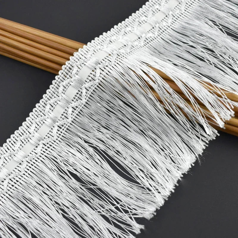 2/20Meter 10cm Polyester Tassel Fringe Trim Sewing Decorative Lace Ribbon for Dance Dress Curtain Tassels Clothes Bag Accessories