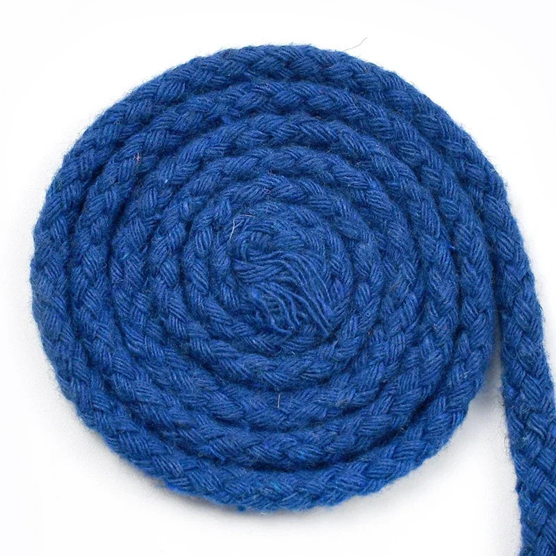 25/800Meters 7mm 8 Shares Round Cotton Cords Decorative Rope Twisted Braided Drawstring Ropes DIY Home Textile Craft Sewing