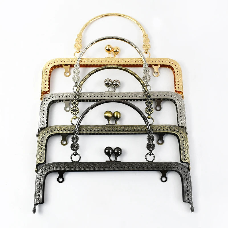 2/50Pcs 18cm/20cm Metal Purse Frame Bags Kiss Clasp Lock Handbag Clasps Clip Buckle DIY Bag Handle Making Hardware Accessories