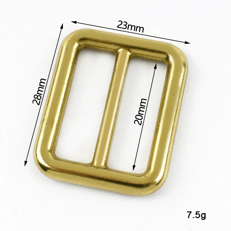 3/100Pcs Solid Brass D Ring Adjuster Clasp Tri-Glide Slider Buckles Backpack Strap Webbing Belt Buckle DIY Hardware Accessories