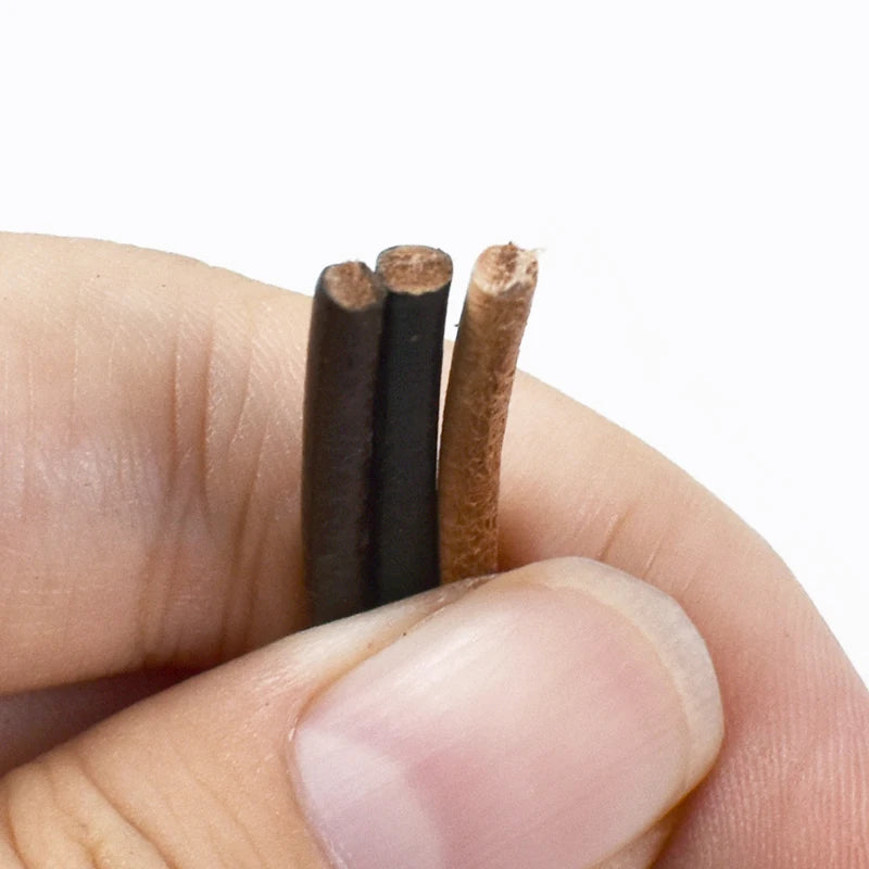 Meetee 3/100Meter 1.5/2/2.5/3/4/5mm Round Real Genuine Leather Cord Rope for Bracelet Necklace DIY Jewelry Cords Bags Craft Making