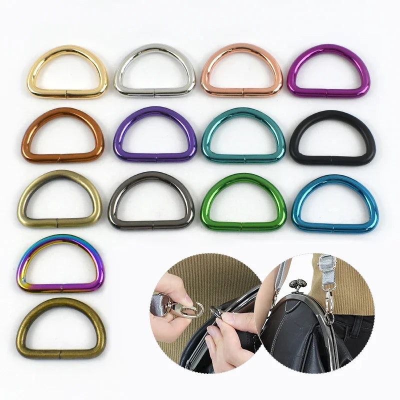 15/500Pcs 20/25/32/38mm Metal D Ring Buckles Bags Strap Adjust Clasp Belt Buckle Dog Collar Leash Hook DIY Craft Accessories