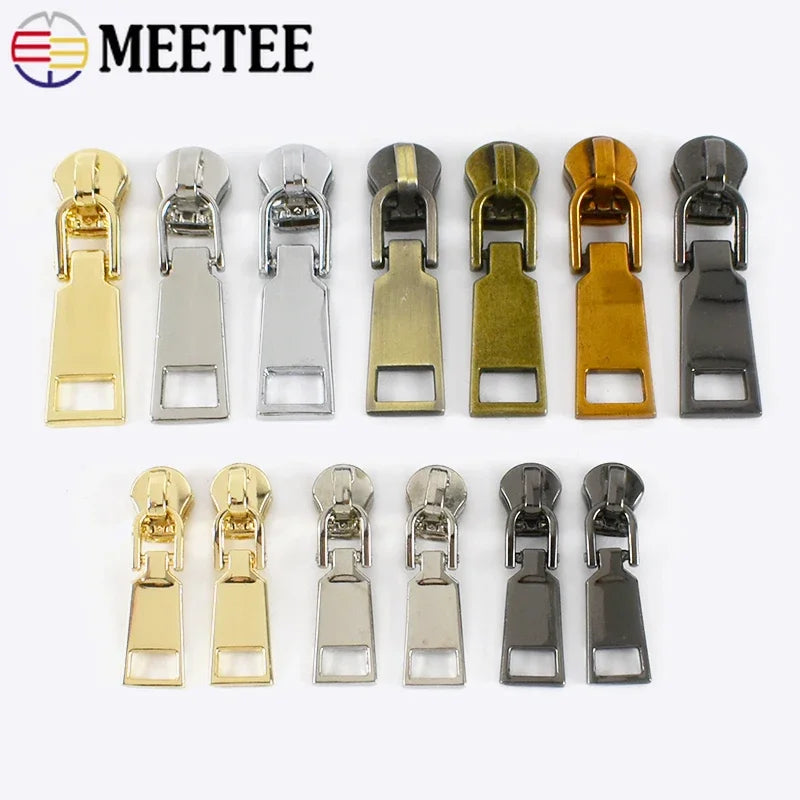 15/500Pcs 3# 5# Zipper Sliders for Metal Zippers Repair Kit Jackets Zips Head DIY Luggage Bags Clothing Sewing Accessories