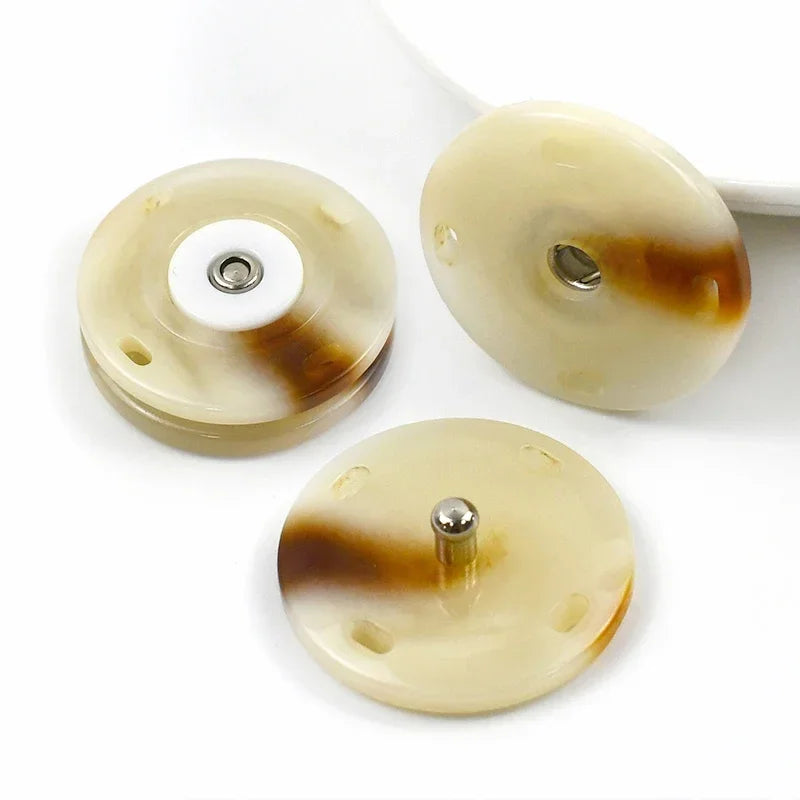 15/50Pcs  18/21/25mm Resin Buttons Invisible Fastener Round Snap Button for Overcoat Sweaters DIY Sewing Accessories