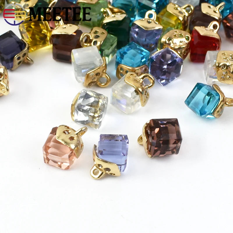 30/500pcs Meetee Colors Rhinestone Crystal Buttons Shirt Hair Accessory Jewelry Pendant Buckles DIY Clothing Sewing Accessories
