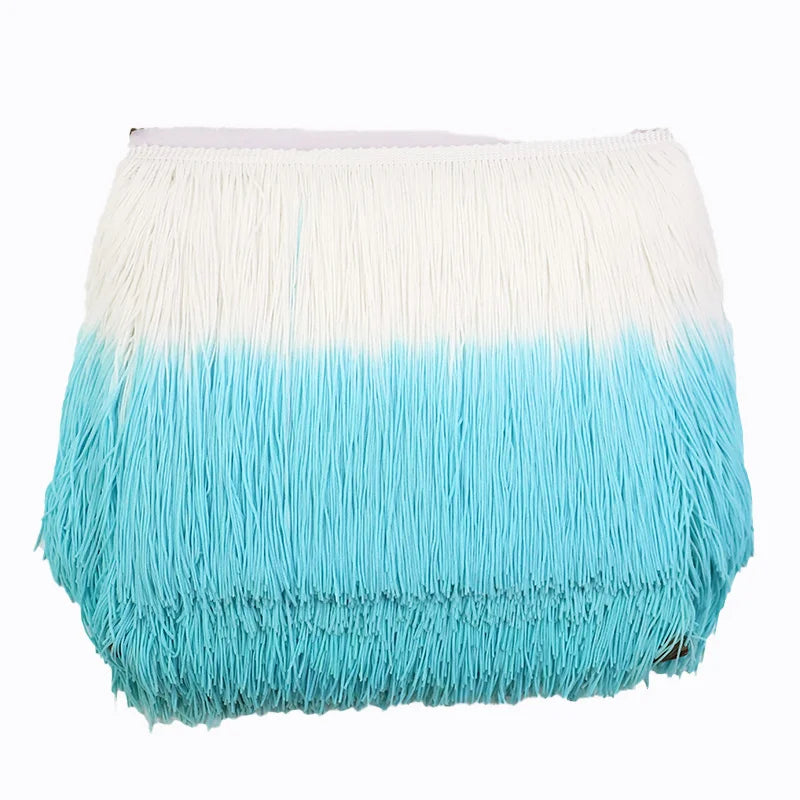 Meetee 2/50M 20cm Polyester Tassel Fringe Clothes Lace Trim Colorful Trimmings Curtain Webbing Ribbons DIY Sewing Accessories