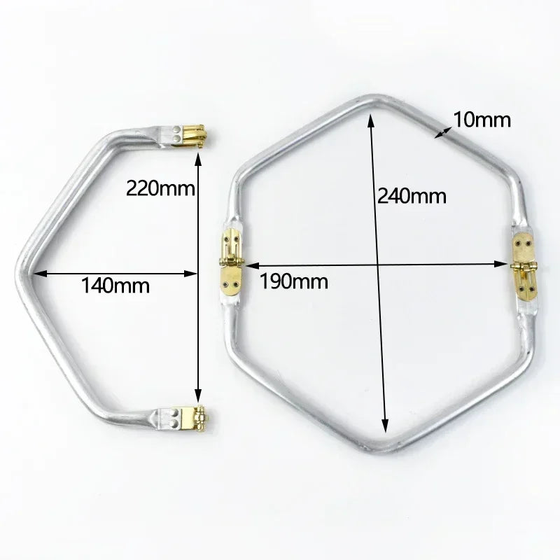 3/100Pcs Aluminium Tube Purse Frame Metal Wallet Kiss Lock Clasp Clutch Repair Handle Woven Bag Invisible Bracket Hardware Supply
