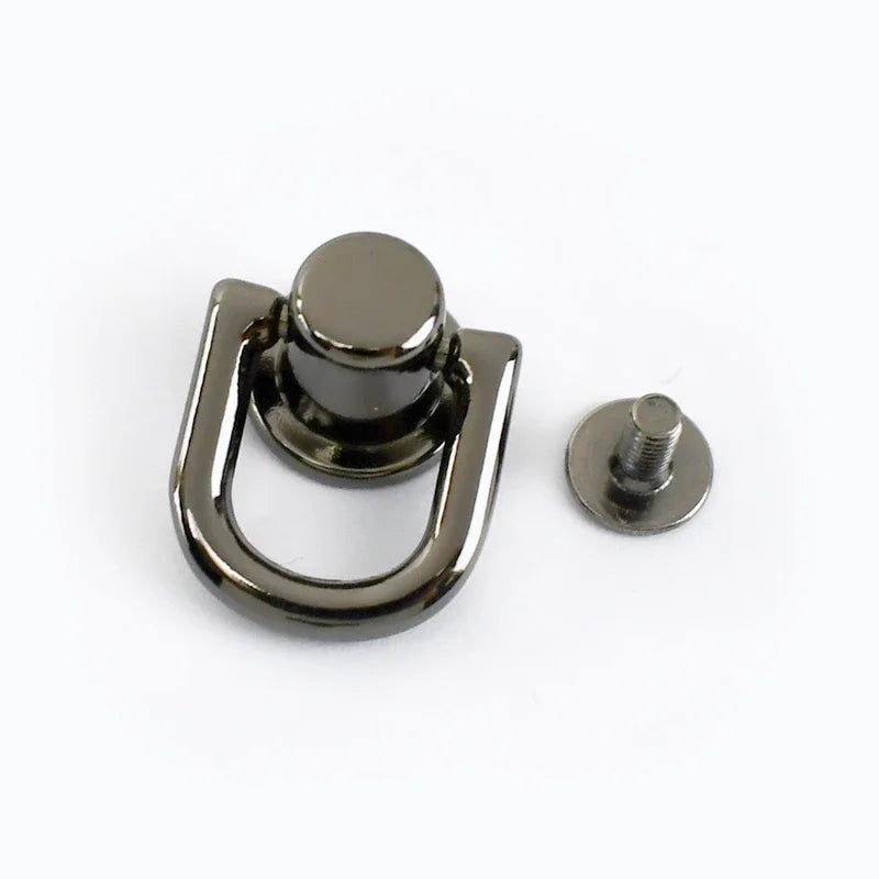Meetee 10/300Pcs Metal D O Ring Stud Side Clip Bag Screw Nail Rivet Strap Connector Hang Hook Buckle DIY Purse Leather Accessories