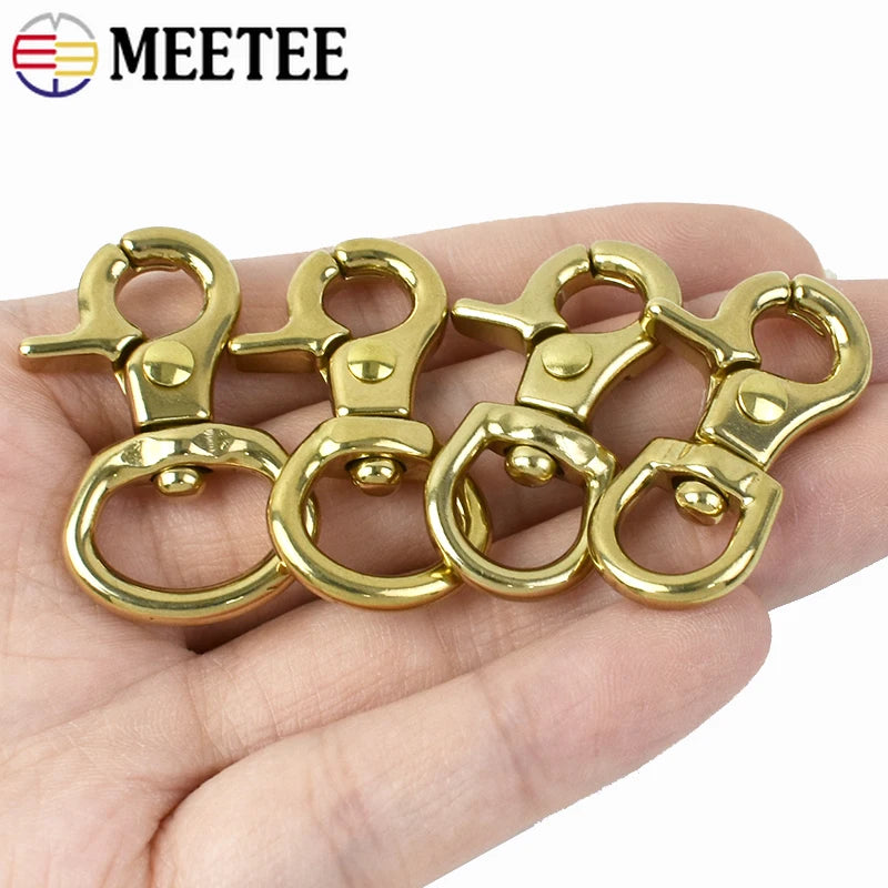 5/160Pcs Solid Brass Snap Hook Buckle Swivel Lobster Clasp Trigger Clips Carabiner Buckles for Pet Leashes Strap Leather Craft