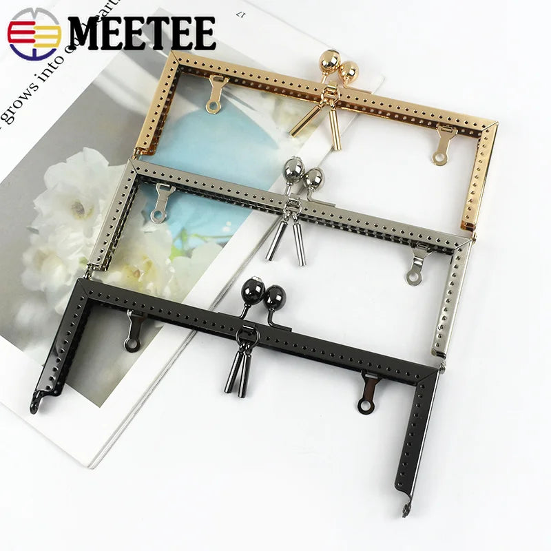 2/50Pcs 20.5cm Metal Purse Frame Kiss Clasp Lock Bag Handles for Women's Clutch Bags DIY Handbag Making Hardware Accessories