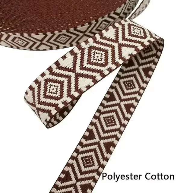 5/200Meters Meetee 38mm Colorful Jacquard Cotton Webbing Ribbon Canvas Straps Bag Shoulder Strap Clothing Band Sewing Accessorie