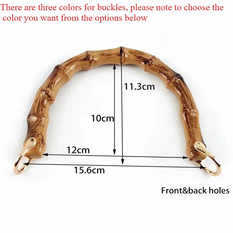 5/170Pcs Imitation Bamboo Handles Metal Buckle Wooden Frames Replacement Handle for Woven Bag DIY Sewing Hardware Accessories