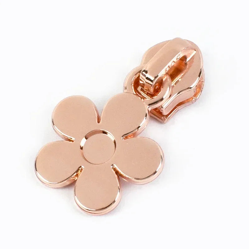20/600Pcs 5# Nylon Zippers Sliders 10-50Pcs Flower Sewing Zipper Slider Garment Decoration Zip Puller Backpack Repair Closure Zips Head