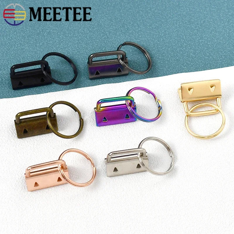 15/500Pcs Meetee 20/26/32mm Metal Keychain Tail Clip for Bag Handbags Belt Webbing End Connector Key Rings Hardware Accessories